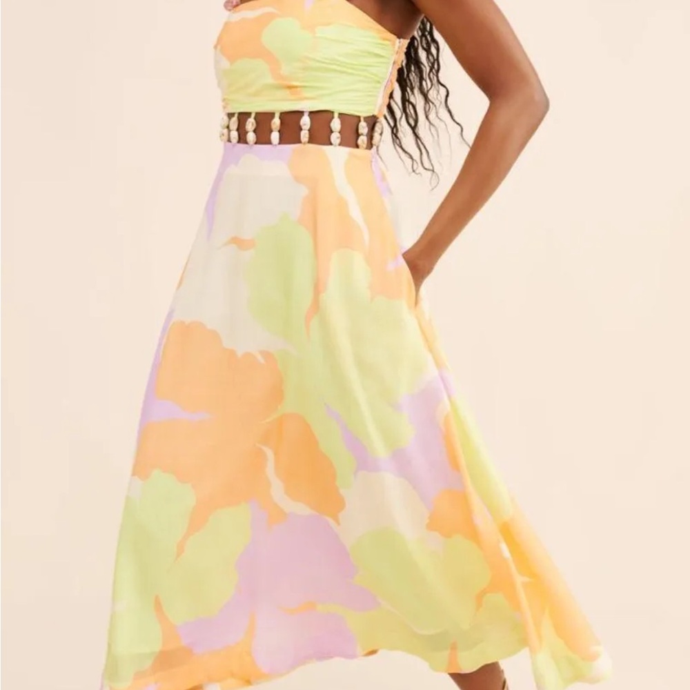 AMUR Georgie beaded waist mini dress